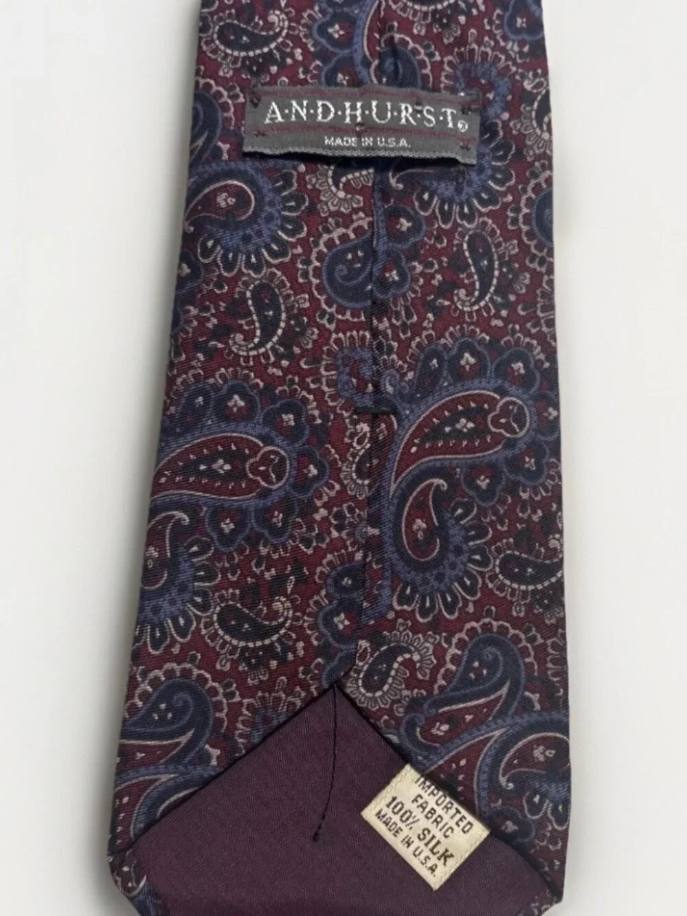Andhurst Paisley Silk Necktie Blue Red Gold Classic Formal Mens